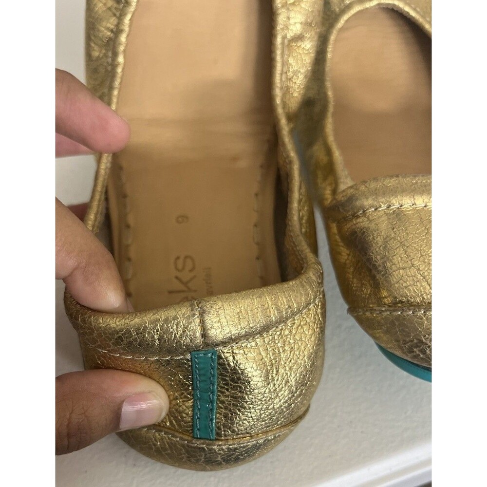 Tieks by Gavrieli Women's Ballet Flat Size 9 Golden Glitz Folding *SEE CONDITION - Picture 4 of 8